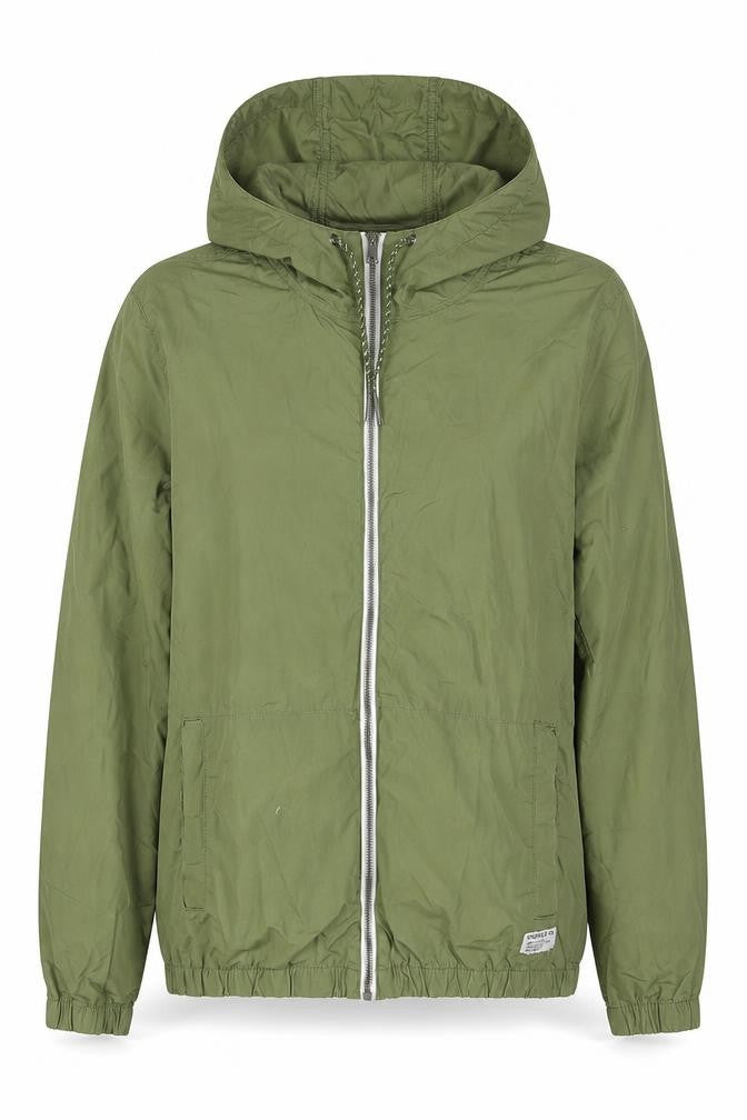 Front view of Bershka women’s green jacket, size M, zip