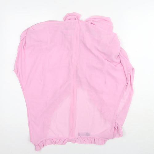 PRETTYLITTLETHING Womens Pink Polyester Basic Blouse Size 30 V-Neck