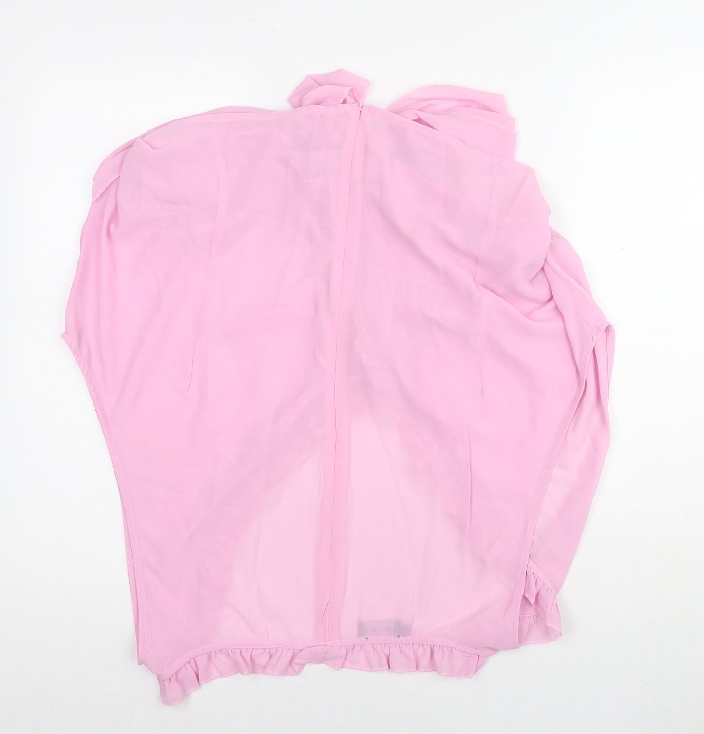 PRETTYLITTLETHING Womens Pink Polyester Basic Blouse Size 30 V-Neck