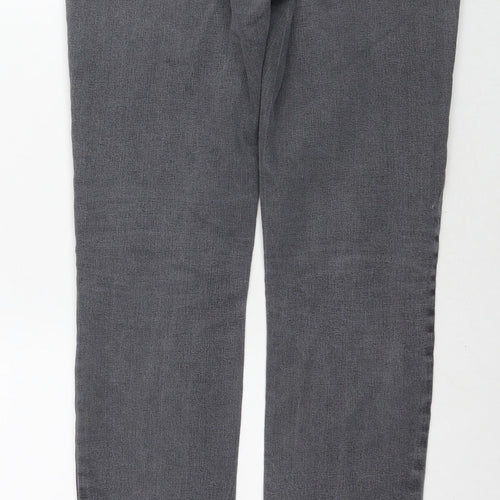 Dorothy Perkins Womens Grey Cotton Skinny Jeans Size 12 L30 in Regular Zip