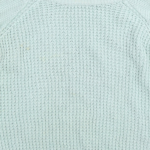 Topshop Womens Green Round Neck Acrylic Pullover Jumper Size 8