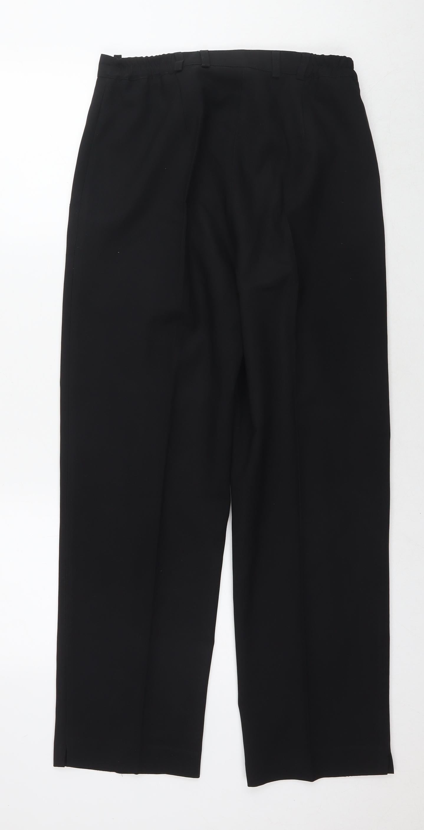 Bonmarché Womens Black Polyester Trousers Size 12 L27 in Regular Zip