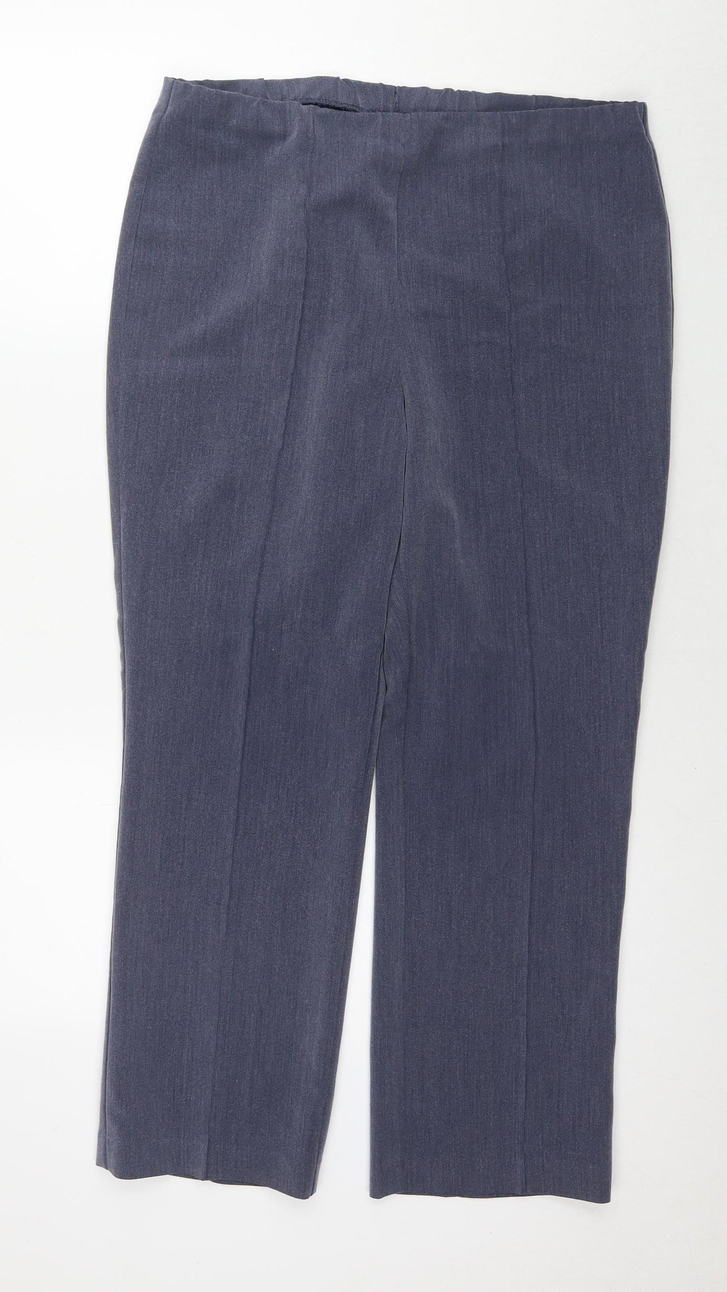 Marks and Spencer Womens Blue Polyester Trousers Size 12 L26 in Regular