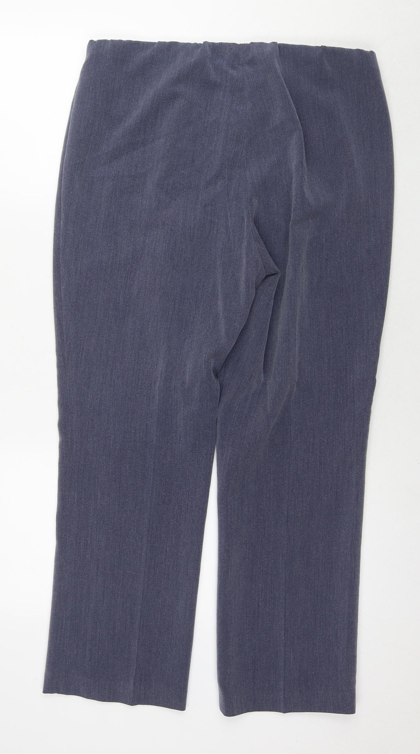 Marks and Spencer Womens Blue Polyester Trousers Size 12 L26 in Regular