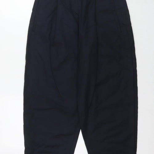 COS Womens Black Cotton Trousers Size 8 L24 in Regular Zip - Belt Included