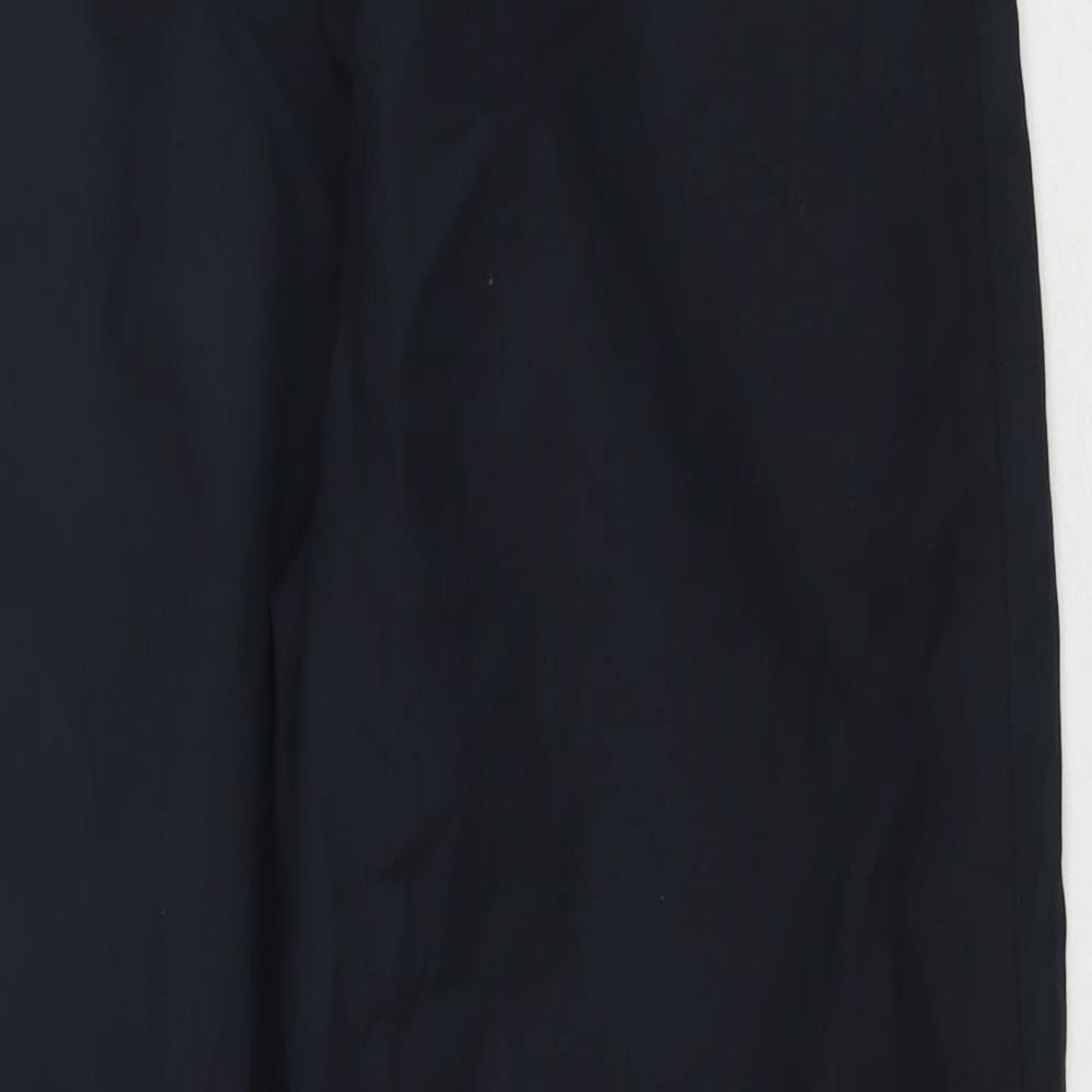 COS Womens Black Cotton Trousers Size 8 L24 in Regular Zip - Belt Included