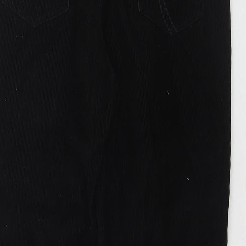 Per Una Womens Black Cotton Trousers Size 10 L24 in Regular Zip