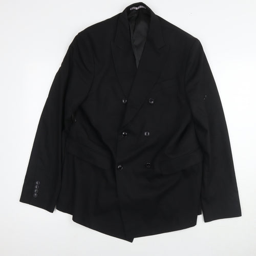 Zara Mens Black Polyester Jacket Suit Jacket Size 42 Regular