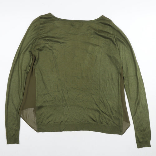 NEXT Womens Green Polyester Basic Blouse Size 8 Round Neck