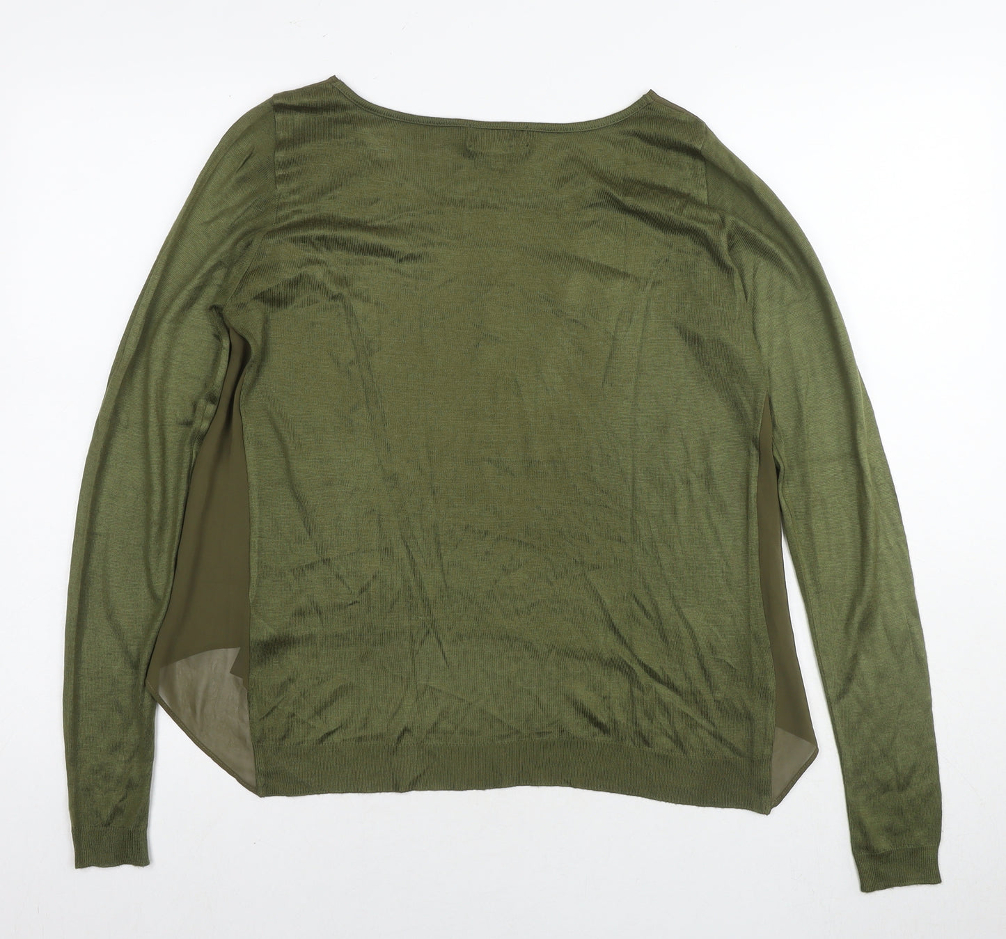 NEXT Womens Green Polyester Basic Blouse Size 8 Round Neck