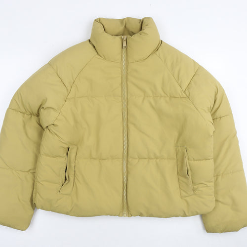 Monki Womens Yellow Parka Jacket Size S Zip