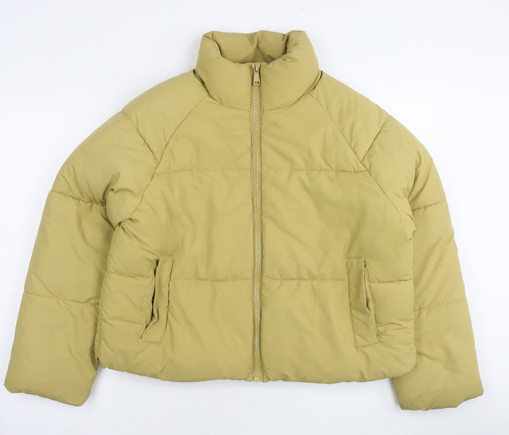 Monki Womens Yellow Parka Jacket Size S Zip