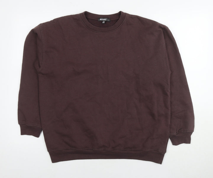 Missguided Womens Brown Cotton Pullover Sweatshirt Size 16 Pullover