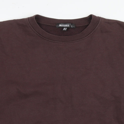 Missguided Womens Brown Cotton Pullover Sweatshirt Size 16 Pullover