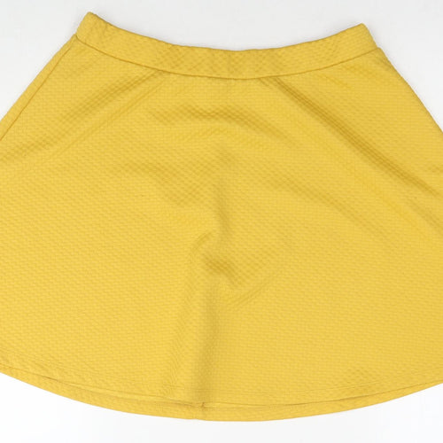 H&M Womens Yellow Polyester Swing Skirt Size M