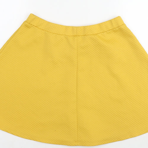 H&M Womens Yellow Polyester Swing Skirt Size M