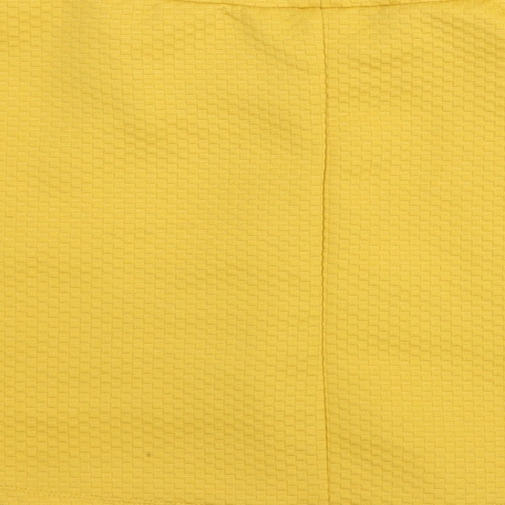 H&M Womens Yellow Polyester Swing Skirt Size M