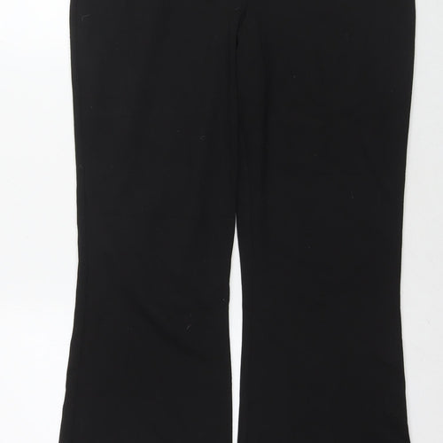 Marks and Spencer Womens Black Polyester Trousers Size 14 L28 in Regular