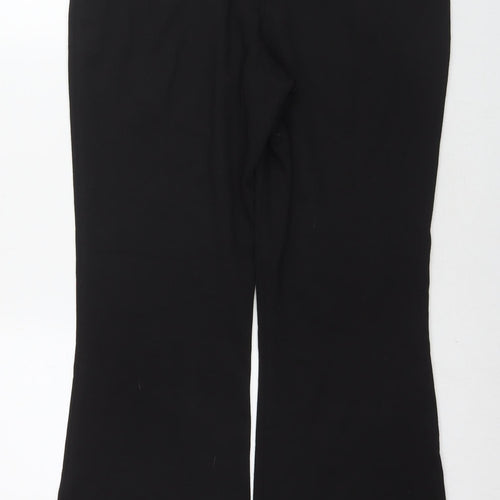 Marks and Spencer Womens Black Polyester Trousers Size 14 L28 in Regular