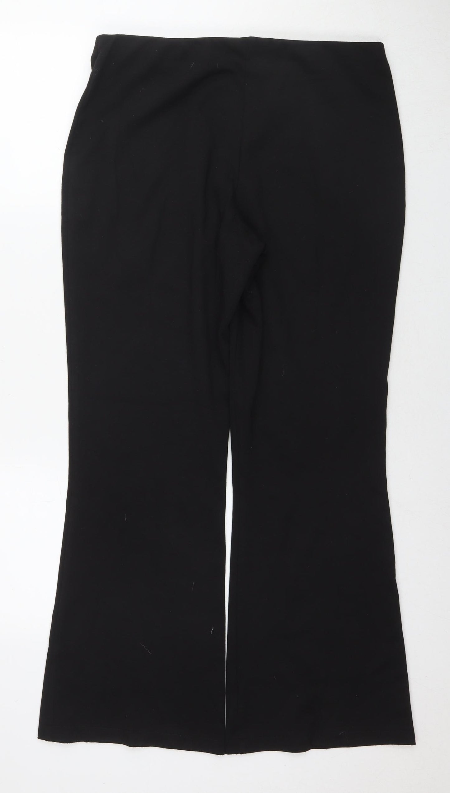 Marks and Spencer Womens Black Polyester Trousers Size 14 L28 in Regular