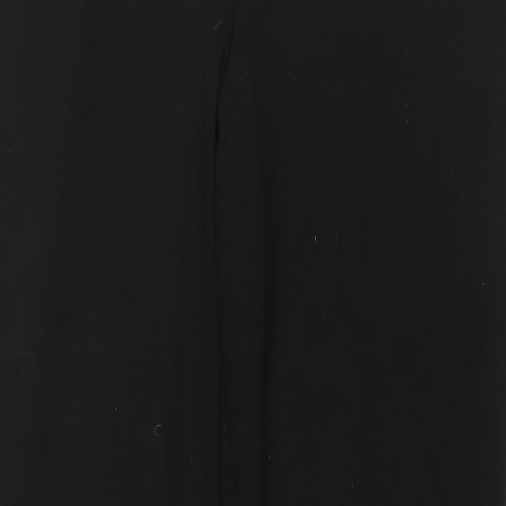 Marks and Spencer Womens Black Polyester Trousers Size 14 L28 in Regular