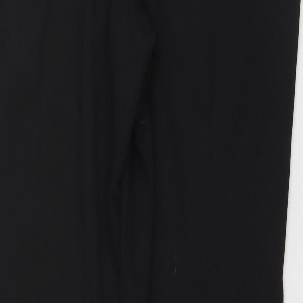 Marks and Spencer Womens Black Polyester Trousers Size 14 L28 in Regular