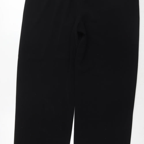 Amanda Marshall Womens Black Polyester Trousers Size 14 L30 in Regular Zip