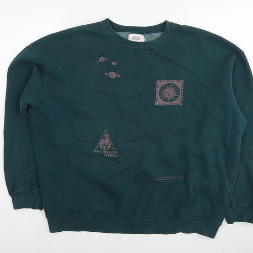 Pacific Republic Womens Blue Cotton Pullover Sweatshirt Size M Pullover - Planets made of stardust