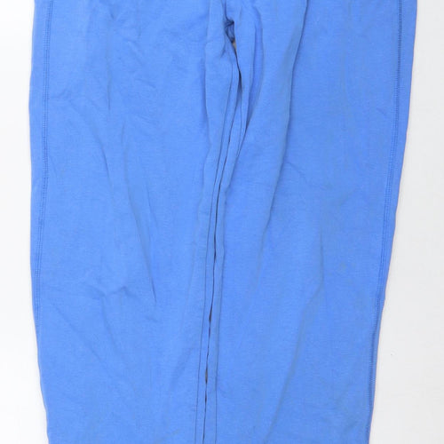 Nike Womens Blue Cotton Jogger Trousers Size M L30 in Regular Drawstring