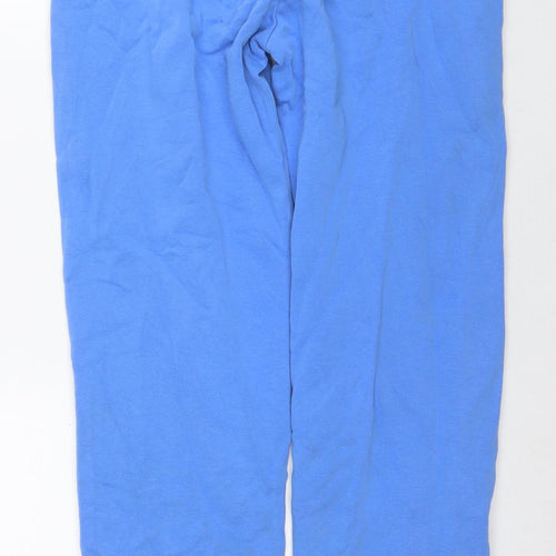 Nike Womens Blue Cotton Jogger Trousers Size M L30 in Regular Drawstring