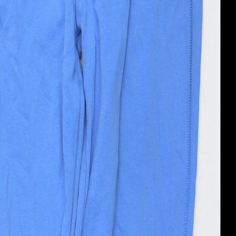 Nike Womens Blue Cotton Jogger Trousers Size M L30 in Regular Drawstring