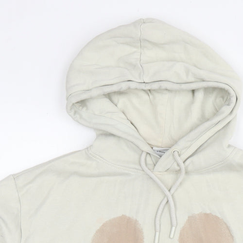 Disney Womens Beige Cotton Pullover Hoodie Size 10 Pullover - Size 10-12 Mickey Mouse
