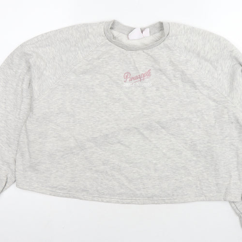 Pineapple Womens Grey Cotton Pullover Sweatshirt Size 10 Pullover - Logo Size 10-12