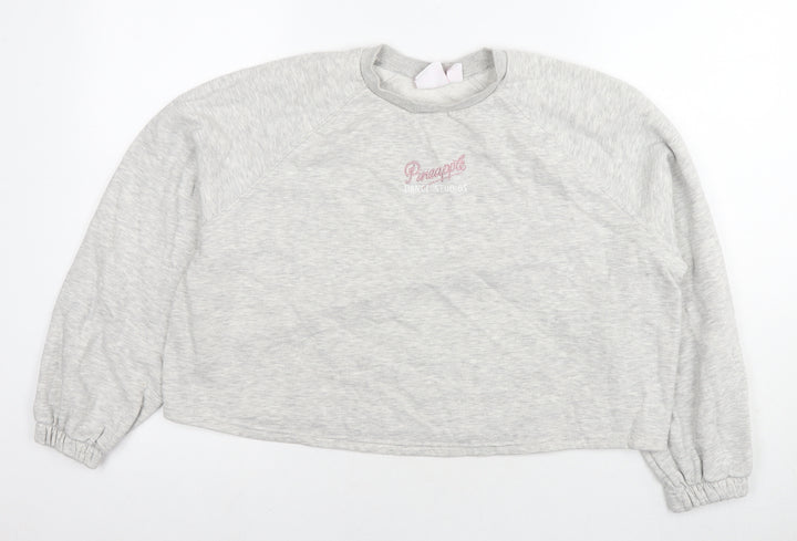 Pineapple Womens Grey Cotton Pullover Sweatshirt Size 10 Pullover - Logo Size 10-12