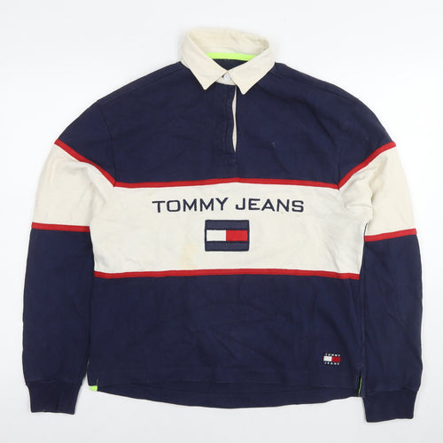 Tommy Hilfiger Mens Blue Cotton Pullover Sweatshirt Size M - Logo