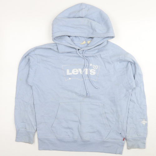 Levi's Womens Blue Cotton Pullover Hoodie Size XS Pullover - Logo