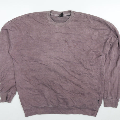 ONLY & SONS Mens Purple Cotton Pullover Sweatshirt Size M