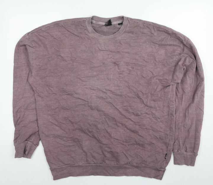 ONLY & SONS Mens Purple Cotton Pullover Sweatshirt Size M