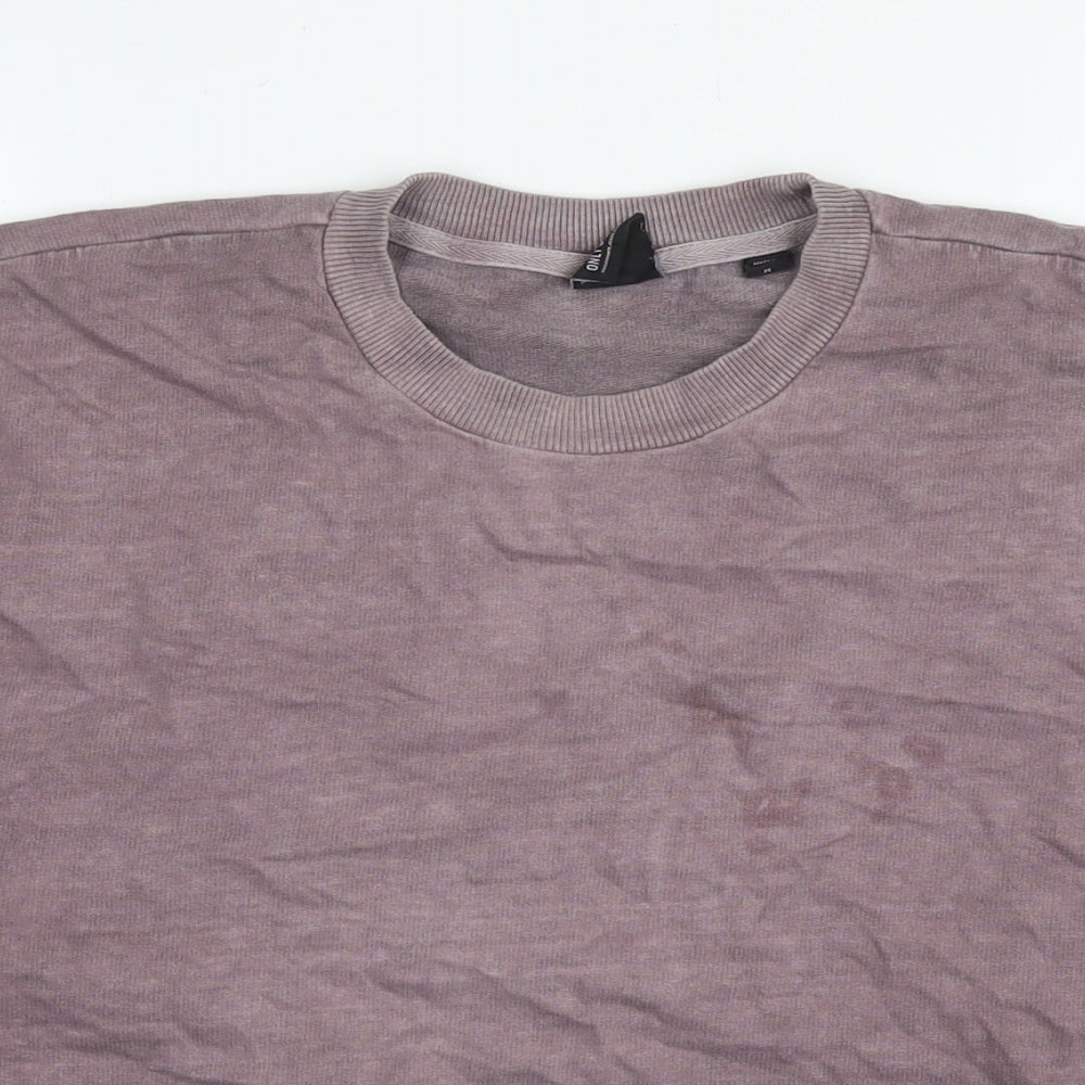 ONLY & SONS Mens Purple Cotton Pullover Sweatshirt Size M