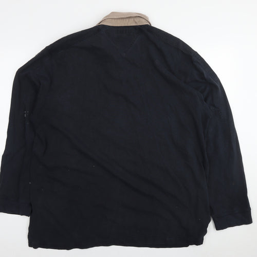 Maine Mens Black Cotton Polo Size 2XL Collared Pullover