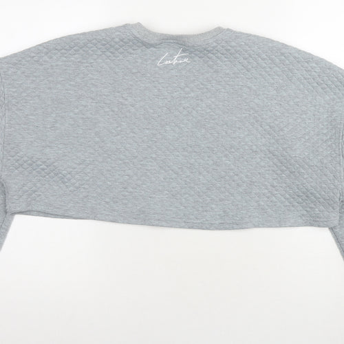 Coulture Womens Grey Cotton Pullover Sweatshirt Size M Pullover - Logo Cropped