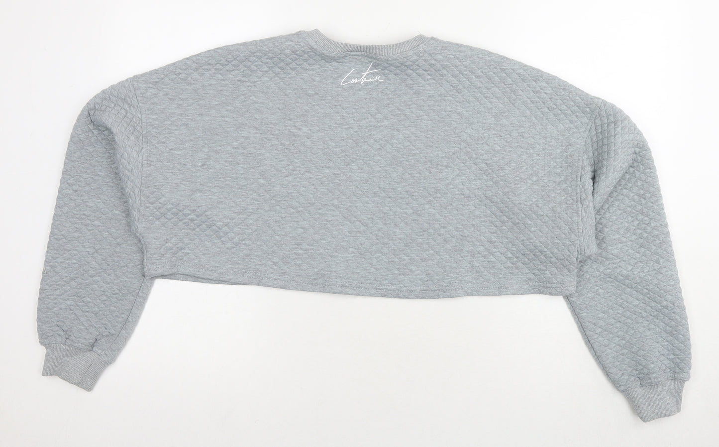 Coulture Womens Grey Cotton Pullover Sweatshirt Size M Pullover - Logo Cropped