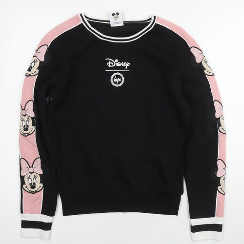 Disney Womens Black Cotton Pullover Sweatshirt Size 6 Pullover - Minnie Mouse