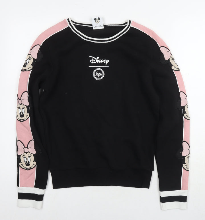 Disney Womens Black Cotton Pullover Sweatshirt Size 6 Pullover - Minnie Mouse
