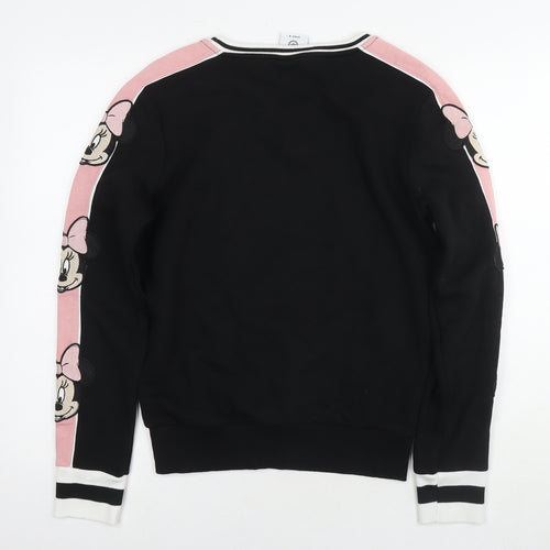 Disney Womens Black Cotton Pullover Sweatshirt Size 6 Pullover - Minnie Mouse