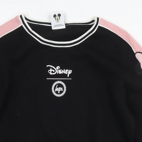 Disney Womens Black Cotton Pullover Sweatshirt Size 6 Pullover - Minnie Mouse