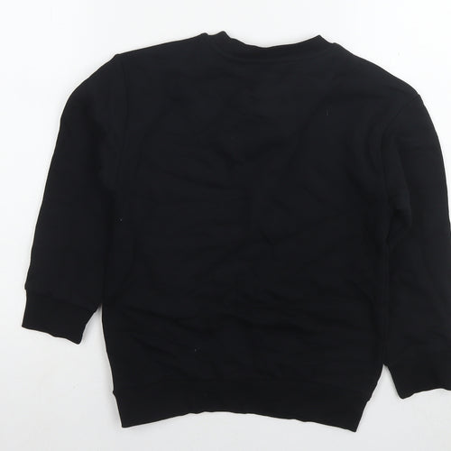 Stranger Things Boys Black Cotton Pullover Sweatshirt Size 7-8 Years Pullover - Logo Netflix