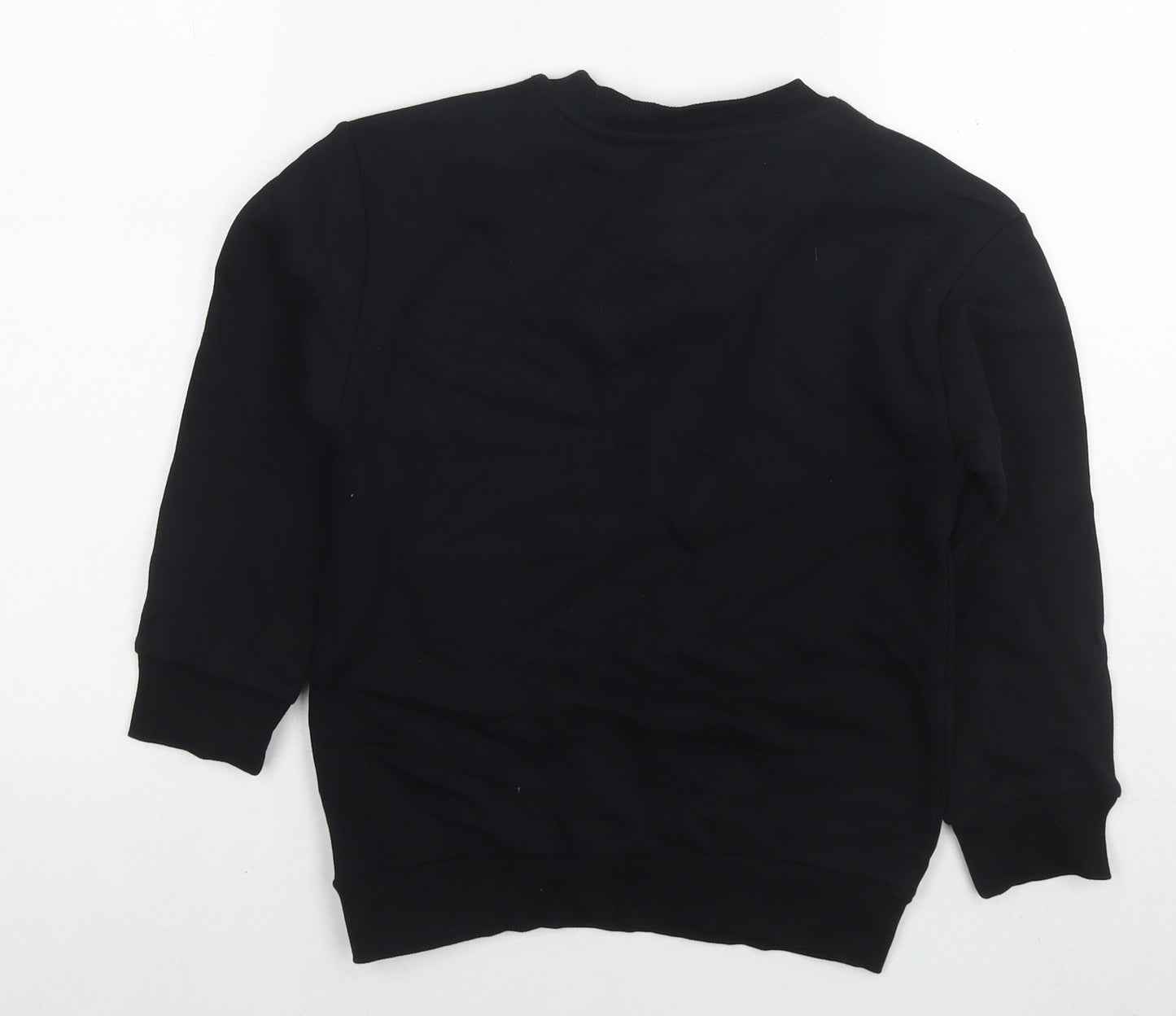 Stranger Things Boys Black Cotton Pullover Sweatshirt Size 7-8 Years Pullover - Logo Netflix