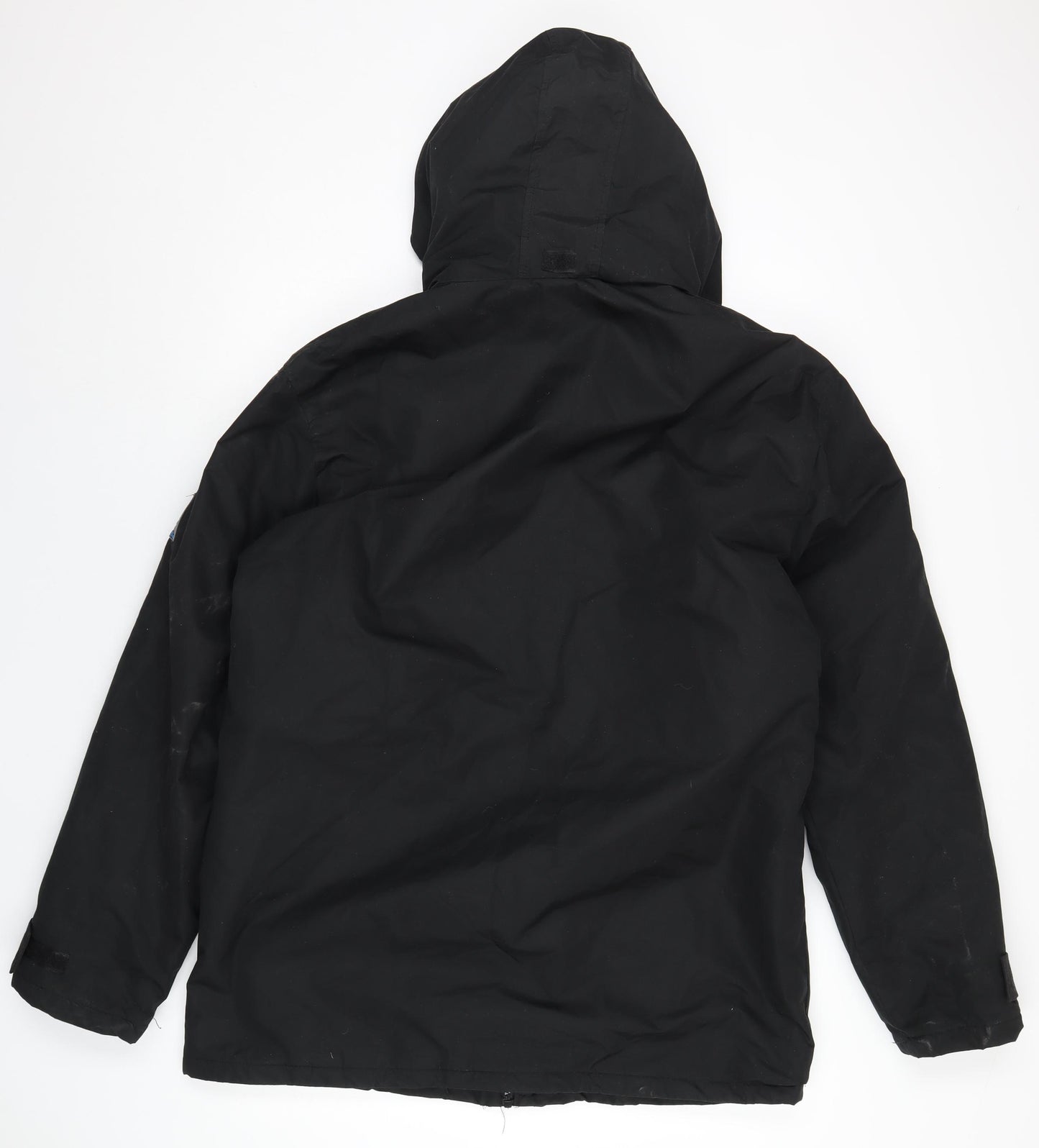 Atlas Mens Black Rain Coat Coat Size L Zip