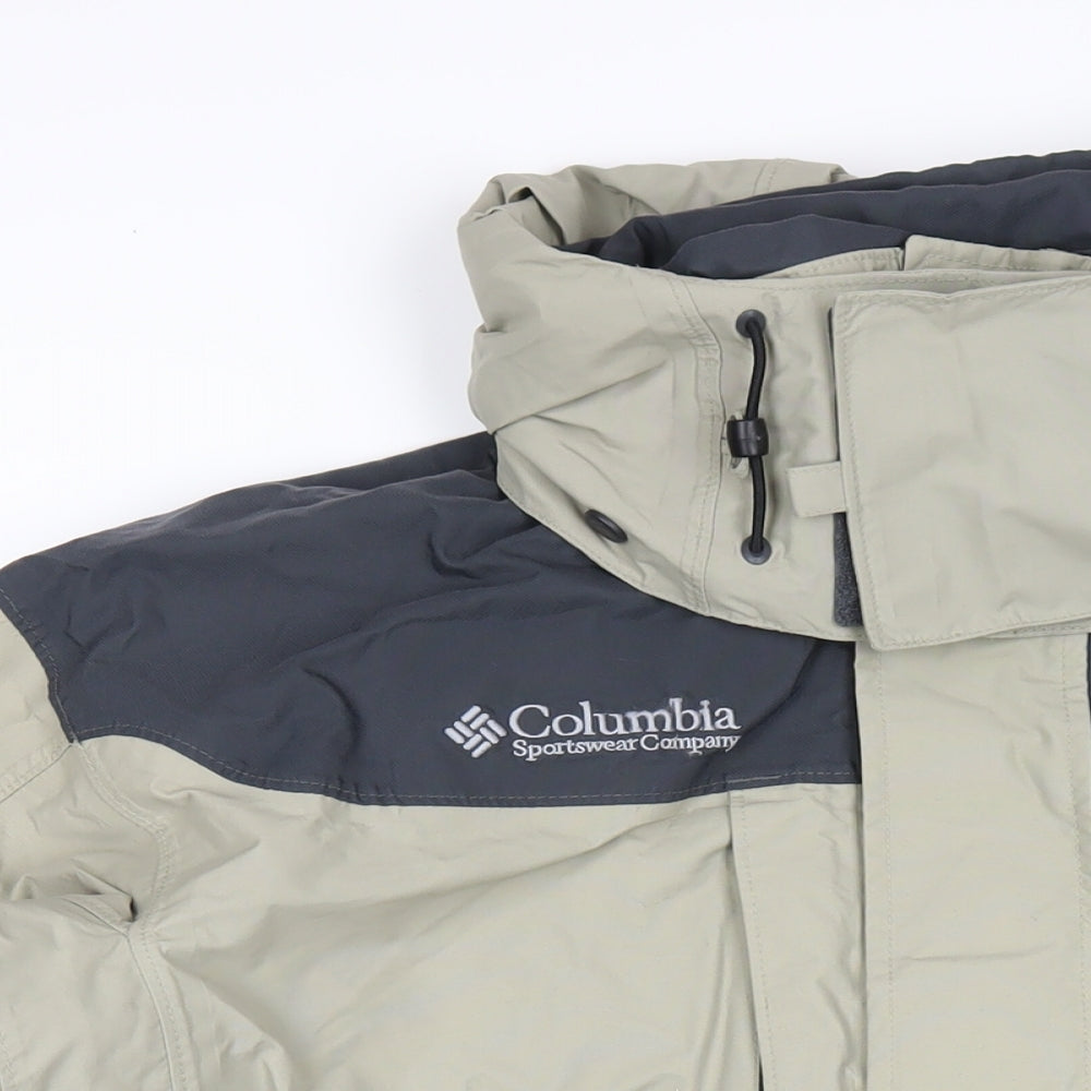 Columbia Mens Beige Rain Coat Coat Size L Zip